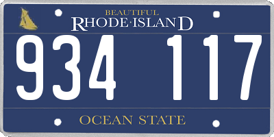 RI license plate 934117
