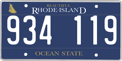 RI license plate 934119