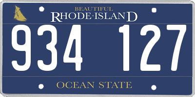 RI license plate 934127