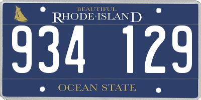 RI license plate 934129