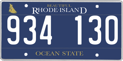 RI license plate 934130