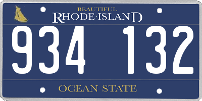 RI license plate 934132