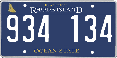 RI license plate 934134