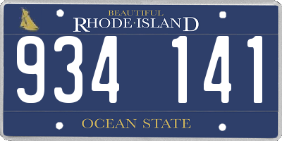 RI license plate 934141
