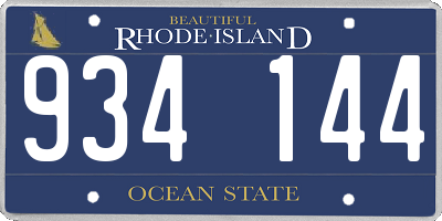 RI license plate 934144