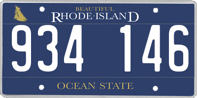 RI license plate 934146