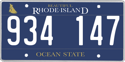 RI license plate 934147