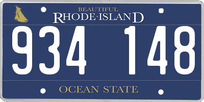 RI license plate 934148