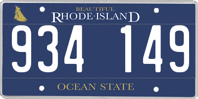 RI license plate 934149