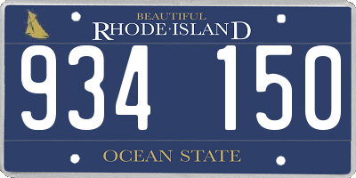 RI license plate 934150