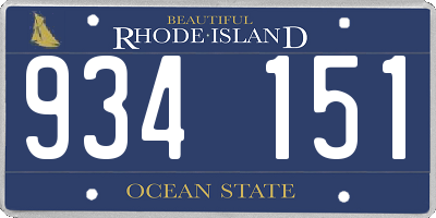 RI license plate 934151