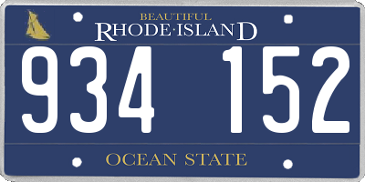 RI license plate 934152