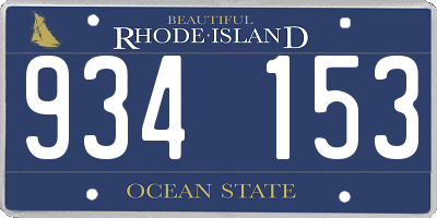 RI license plate 934153
