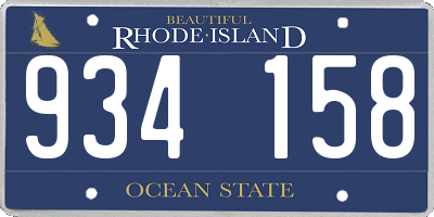 RI license plate 934158