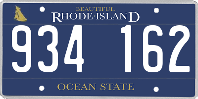 RI license plate 934162