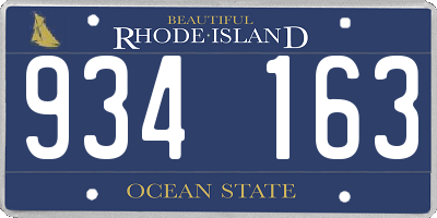 RI license plate 934163