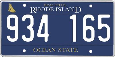 RI license plate 934165