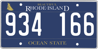 RI license plate 934166