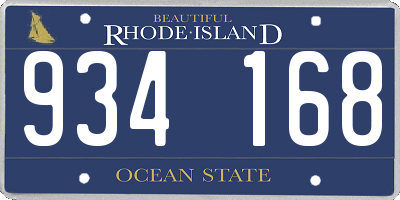 RI license plate 934168