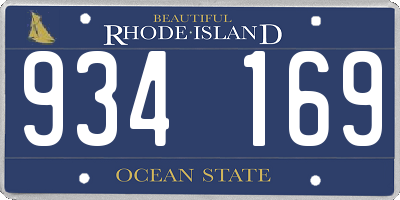 RI license plate 934169