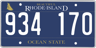 RI license plate 934170