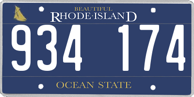 RI license plate 934174