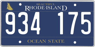 RI license plate 934175