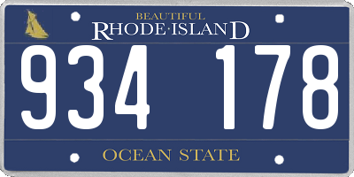 RI license plate 934178