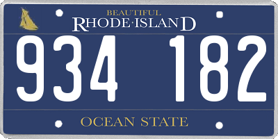 RI license plate 934182