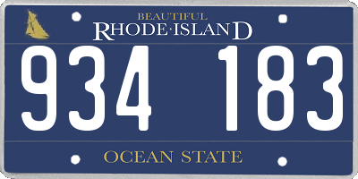 RI license plate 934183