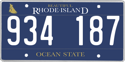 RI license plate 934187