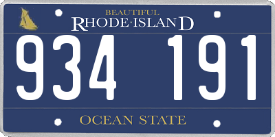 RI license plate 934191