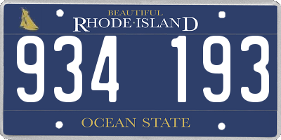 RI license plate 934193