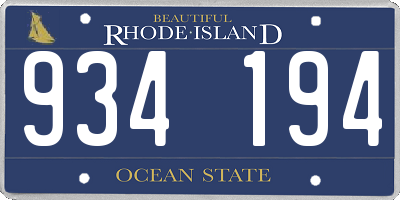 RI license plate 934194