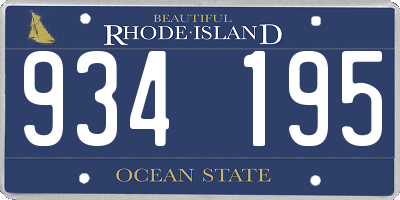 RI license plate 934195
