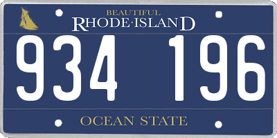 RI license plate 934196