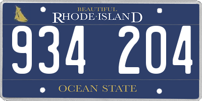 RI license plate 934204