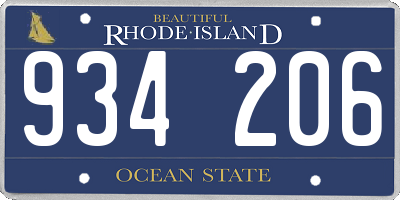 RI license plate 934206