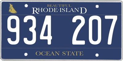 RI license plate 934207