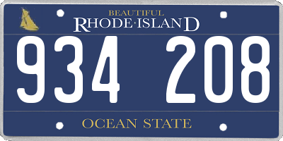 RI license plate 934208