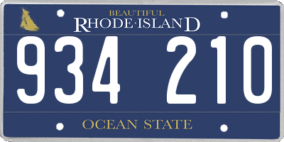 RI license plate 934210