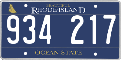 RI license plate 934217