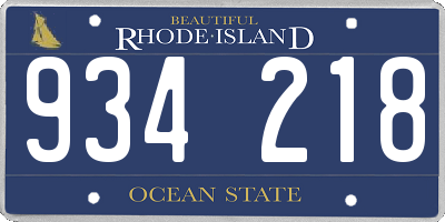 RI license plate 934218