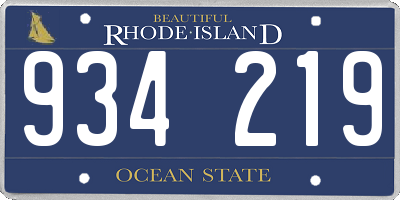 RI license plate 934219