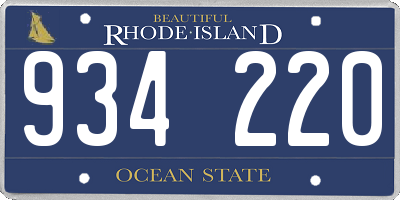 RI license plate 934220