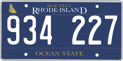 RI license plate 934227