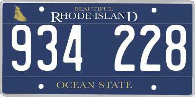 RI license plate 934228