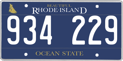 RI license plate 934229
