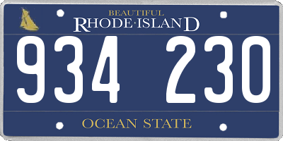 RI license plate 934230