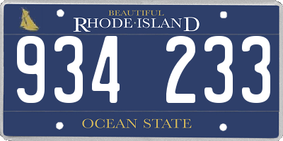 RI license plate 934233